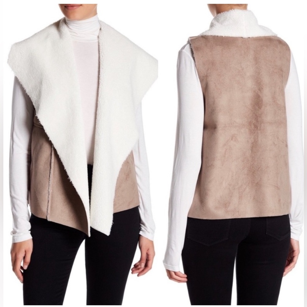 SUSINA Faux Suede Vest size S